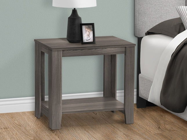 22" Deep Taupe End Table With Shelf