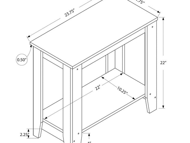 22" Deep Taupe End Table With Shelf