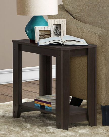 22" Deep Taupe End Table With Shelf