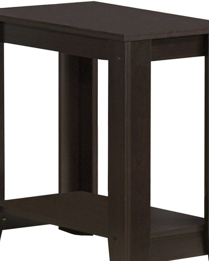 22" Deep Taupe End Table With Shelf