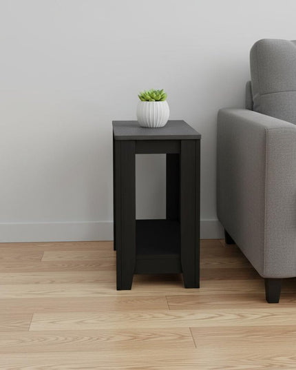 22" Deep Taupe End Table With Shelf