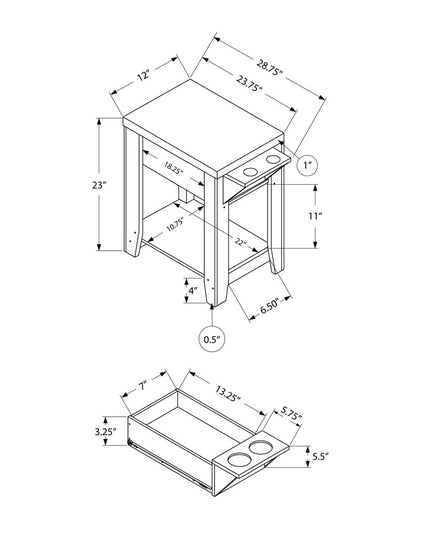 23" Brown Wood End Table With Shelf