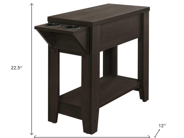 23" Brown Wood End Table With Shelf