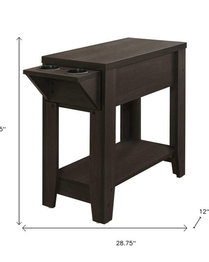 23" Brown Wood End Table With Shelf