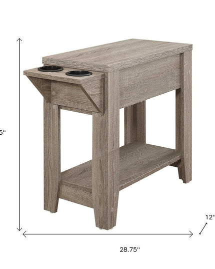 23" Brown Wood End Table With Shelf