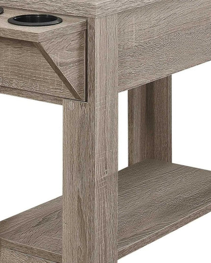 23" Brown Wood End Table With Shelf