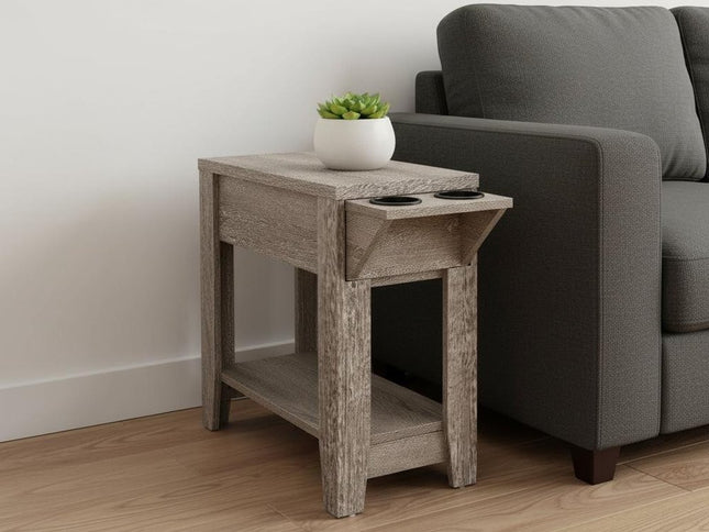 23" Brown Wood End Table With Shelf