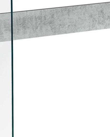 44" White and Clear Solid Console Table