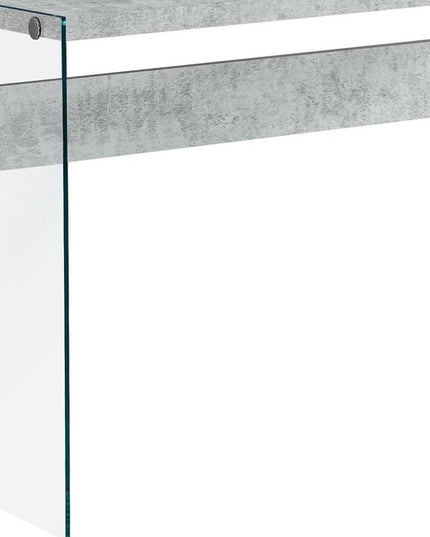 44" White and Clear Solid Console Table