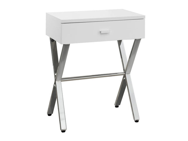 22" Black And Gray Wood And Metal End Table With Drawer