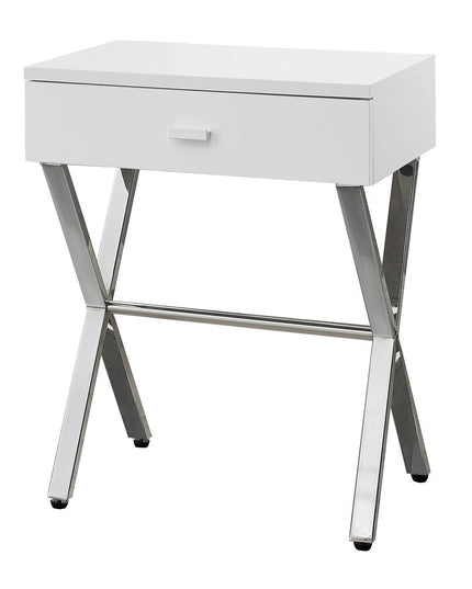 22" Black And Gray Wood And Metal End Table With Drawer