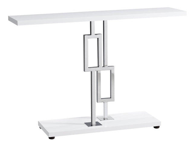 47" White Floor Shelf Console Table With Storage