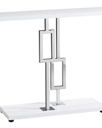 47" White Floor Shelf Console Table With Storage