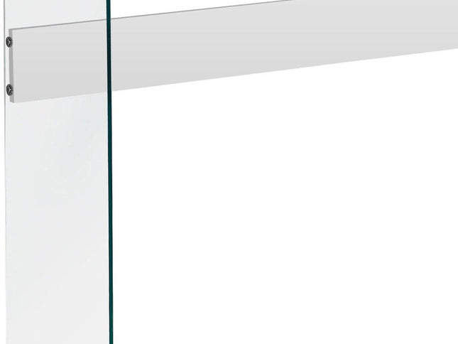 44" White and Clear Solid Console Table