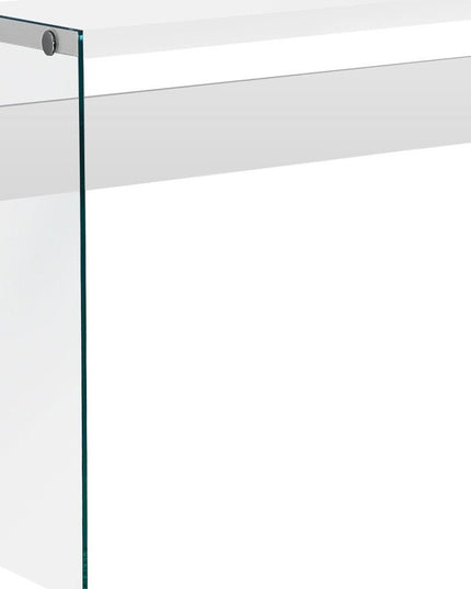 44" White and Clear Solid Console Table