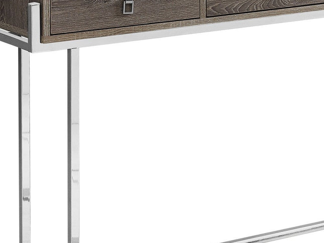 48" White and Silver Console Table And Drawers