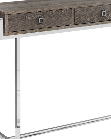 48" White and Silver Console Table And Drawers