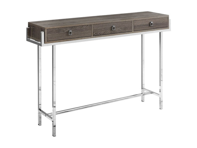 48" White and Silver Console Table And Drawers