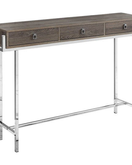 48" White and Silver Console Table And Drawers