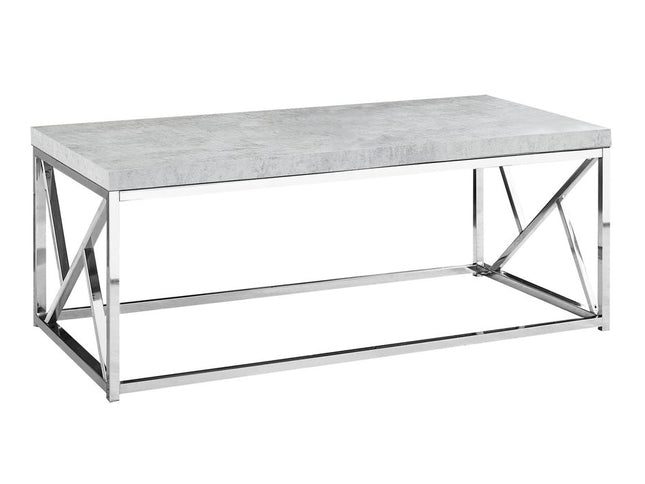 47" Gray And Silver Iron Coffee Table