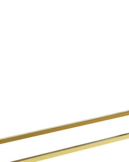 42" Clear And Gold Glass Frame Console Table