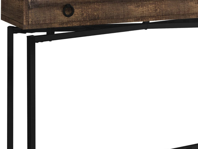 43" Brown And Black Cross Leg Console Table