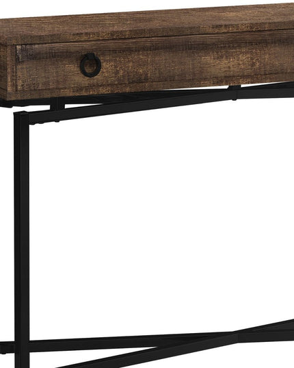 43" Brown And Black Cross Leg Console Table