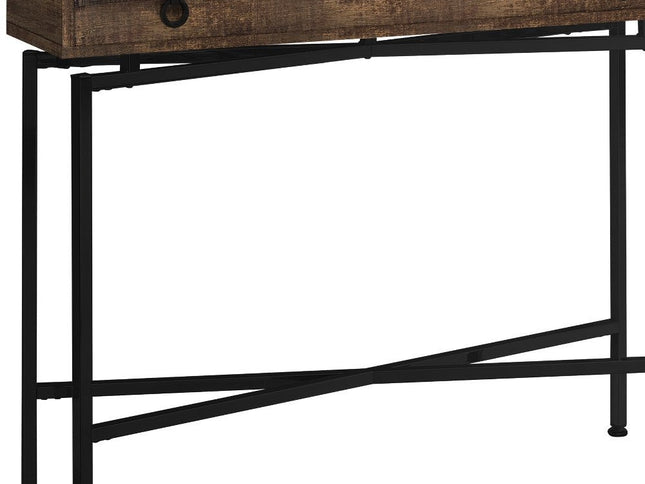43" Brown And Black Cross Leg Console Table