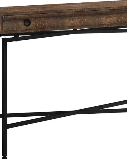 43" Brown And Black Cross Leg Console Table