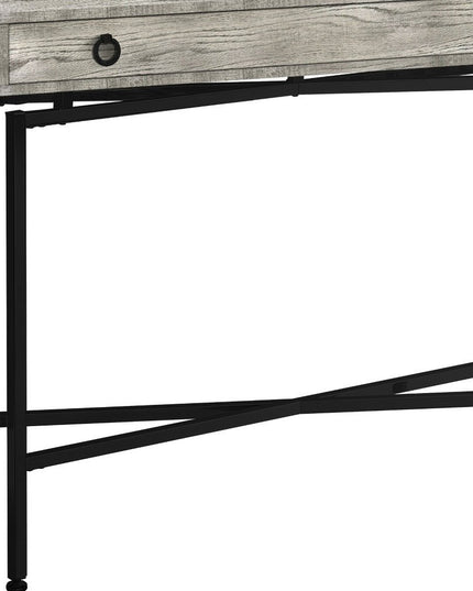 43" Brown And Black Cross Leg Console Table