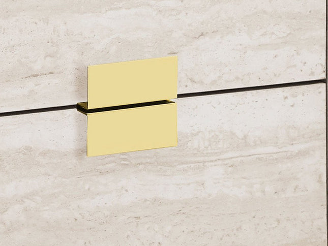 24" Gold And Beige End Table With Two Drawers