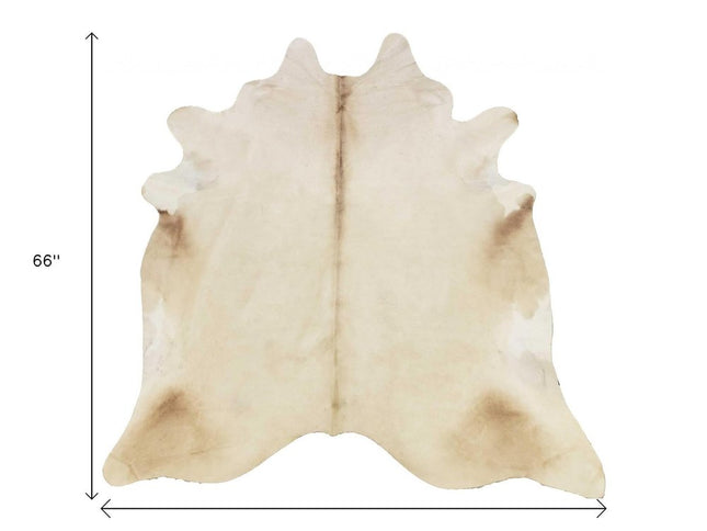 6' X 7' Brown And White Cowhide Handmade Area Rug