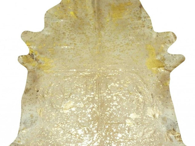 6' X 7' Black Cowhide Handmade Area Rug