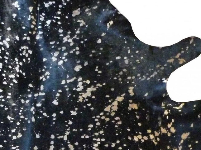 6' X 7' Black Cowhide Handmade Area Rug