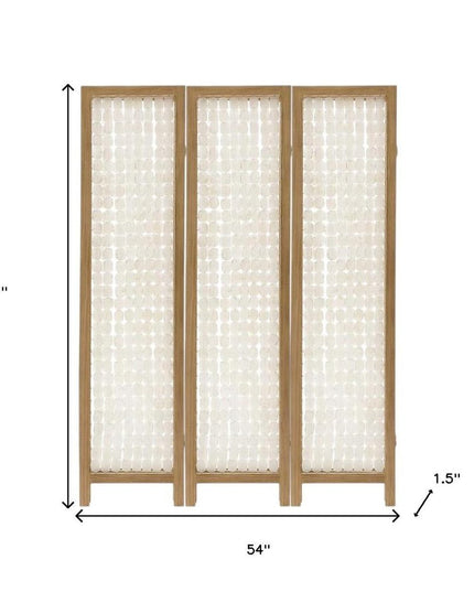 71" Clear Folding Three Panel Screen Room Divider