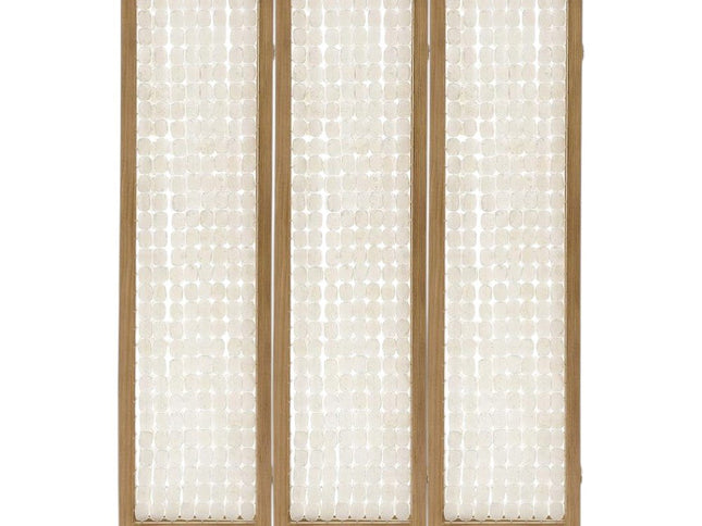 71" Clear Folding Three Panel Screen Room Divider