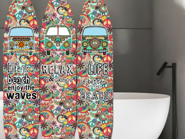 71" Red and Black Solid Wood Folding Three Panel Screen Room Divider