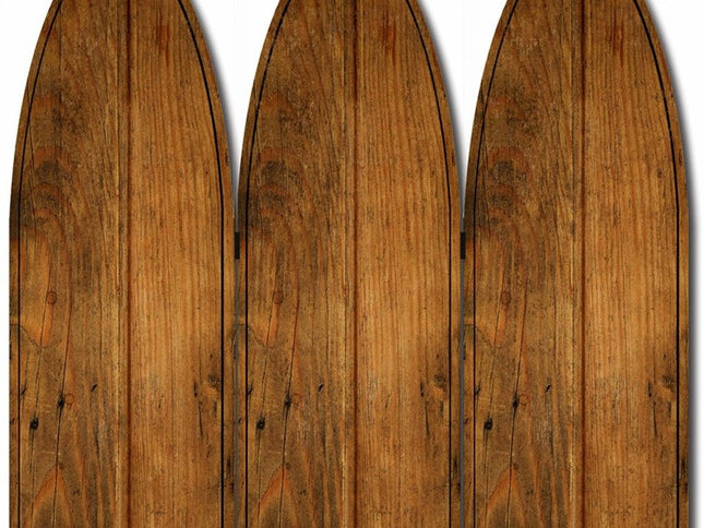 71" Brown Solid Wood Folding Three Panel Screen Room Divider