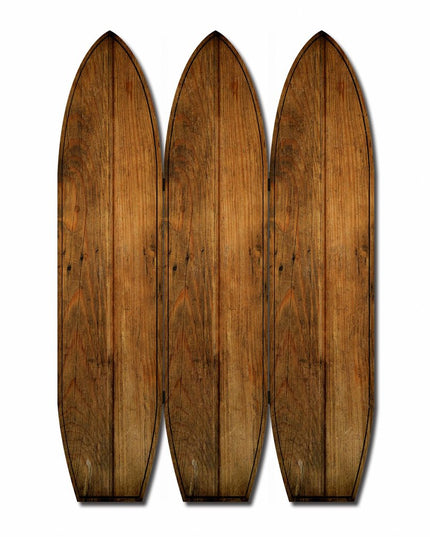 71" Brown Solid Wood Folding Three Panel Screen Room Divider