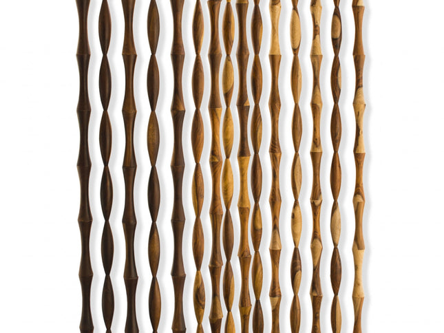 74" Natural Solid Wood Three Panel Screen Room Divider