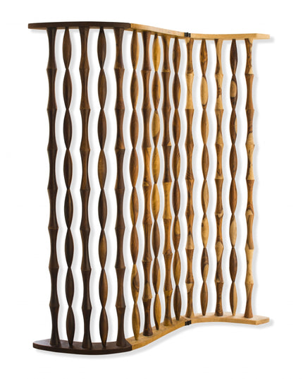 74" Natural Solid Wood Three Panel Screen Room Divider