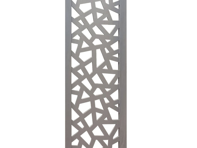 50" Gray Solid Wood Folding Three Panel Screen Room Divider