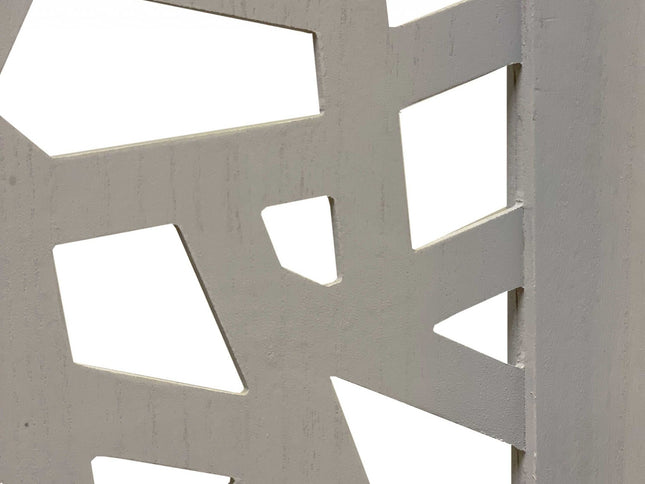 50" Gray Solid Wood Folding Three Panel Screen Room Divider