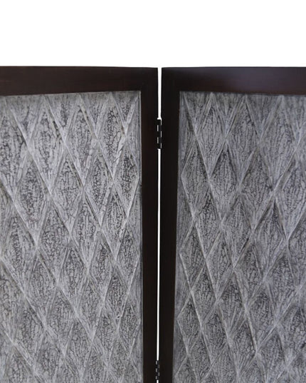 70" Brown Folding Three Panel Screen Room Divider