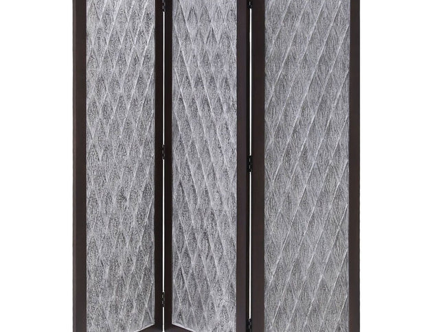 70" Brown Folding Three Panel Screen Room Divider