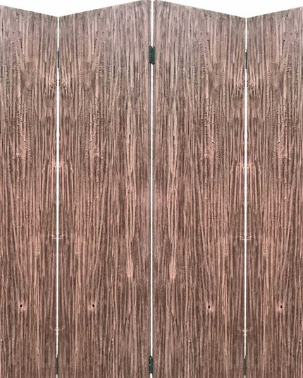 84" Brown Folding Four Panel Screen Room Divider
