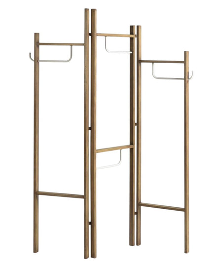 72" Brown Iron Folding Three Panel Screen Room Divider