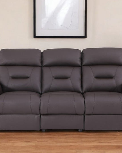 90" Brown Faux Leather Sofa