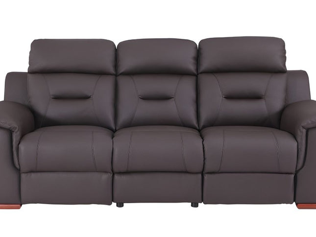 90" Brown Faux Leather Sofa