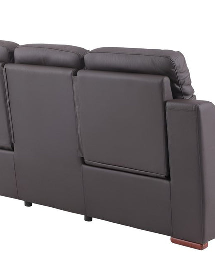 90" Brown Faux Leather Sofa